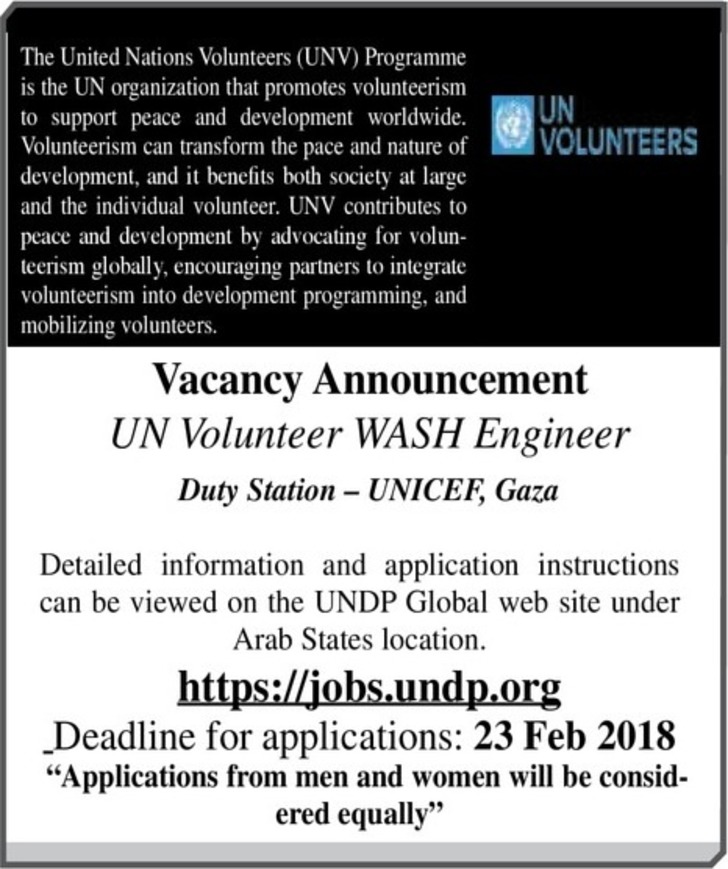 UN Volunteer Wash Engineer