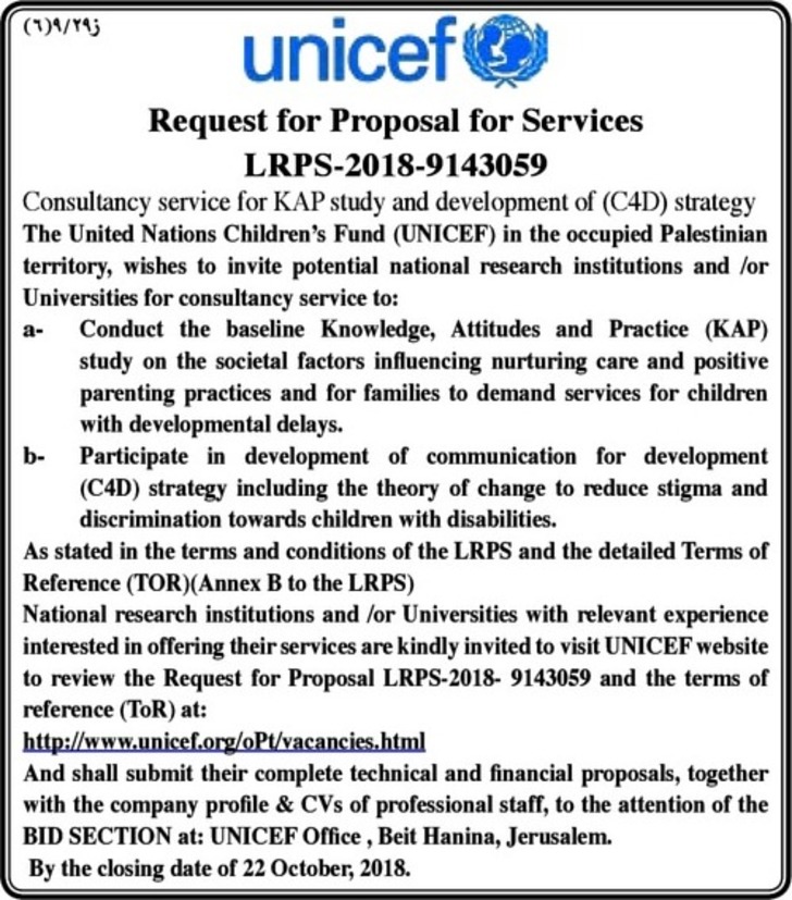  Consultancy Services for KAP study and development 