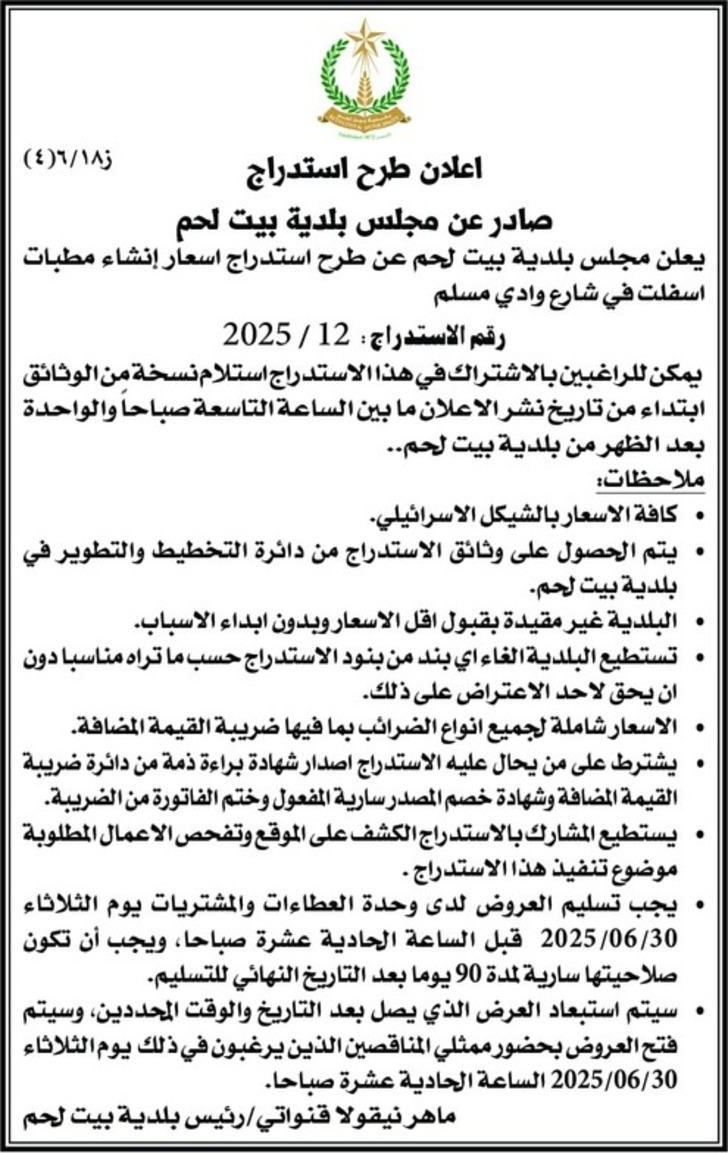 إنشاء مطبات اسفلت في شارع وادي مسلم