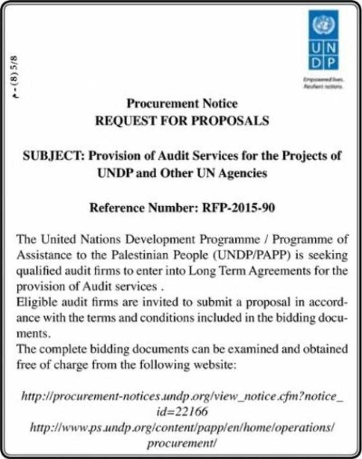 Provision of Audit Services for the projects of UNDP and Other UN Agencies