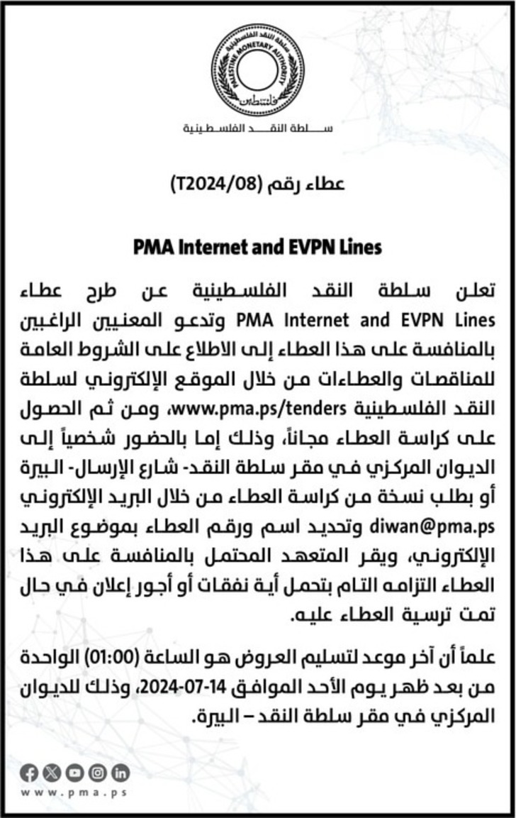 PMA Internet and EVPN Lines