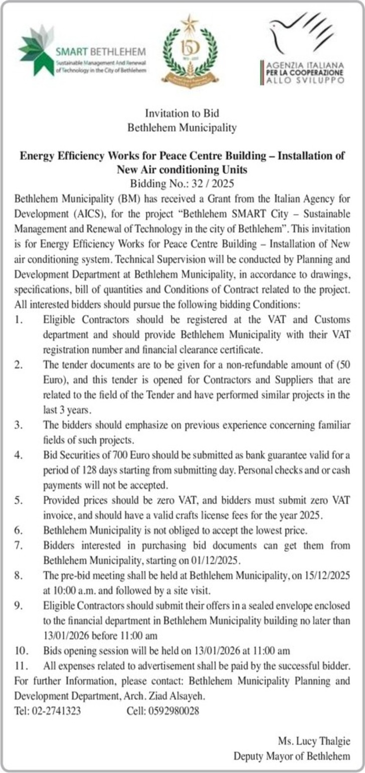 Energy Efficiency Works for Peace Centre Building - Installation of New Air conditioning Units