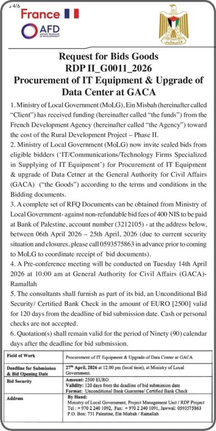 Procurement of IT Equipment &amp; Upgrade of Data Center 