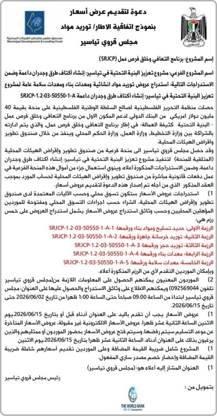 مشروع تعزيز البنية التحتية في تياسير