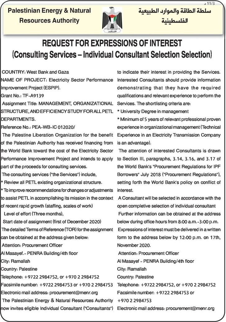  Consulting Services - Individual Consultant Selection Selection