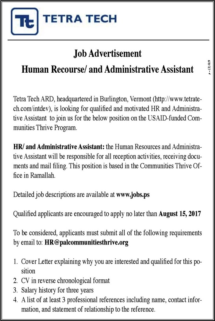 human Recourse and administrative assistant 