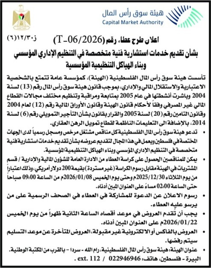 تقديم خدمات استشارية