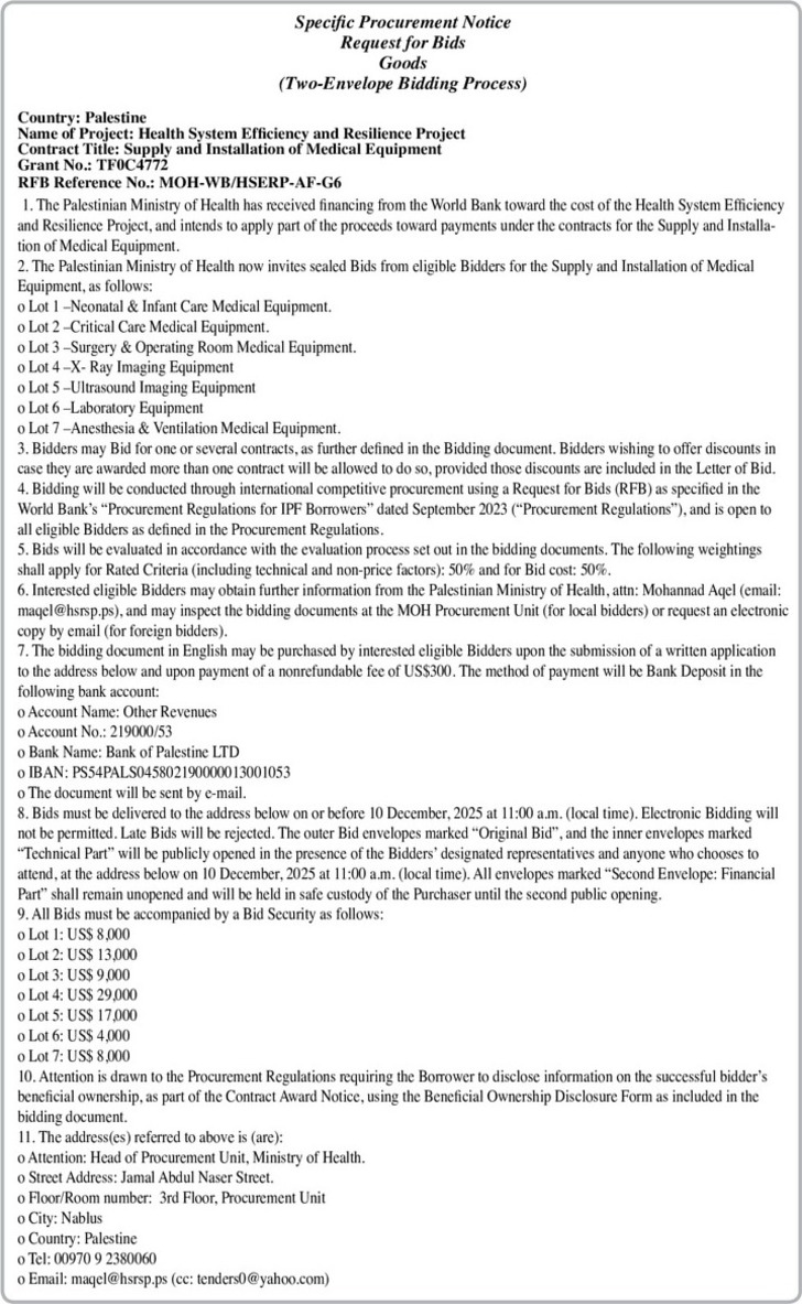 Supply and Installation of Medical Equipment Supply and Installation of Medical Equipment