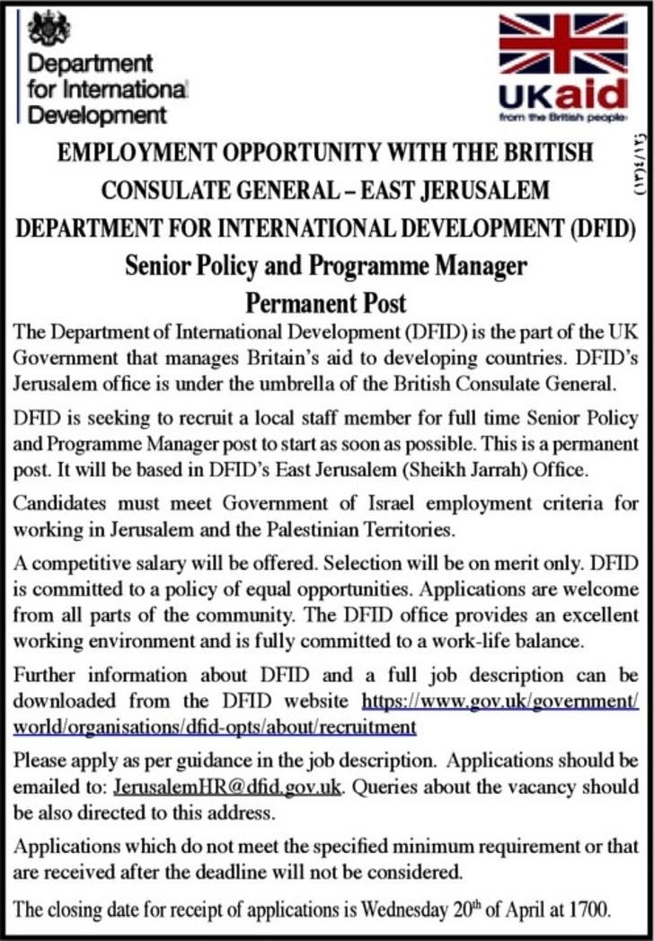 senior policy and programmE manager