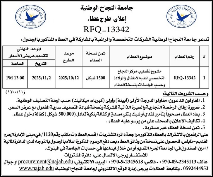 تشطيب مركز النجاح التخصصي لطب الاطفال والولادة 