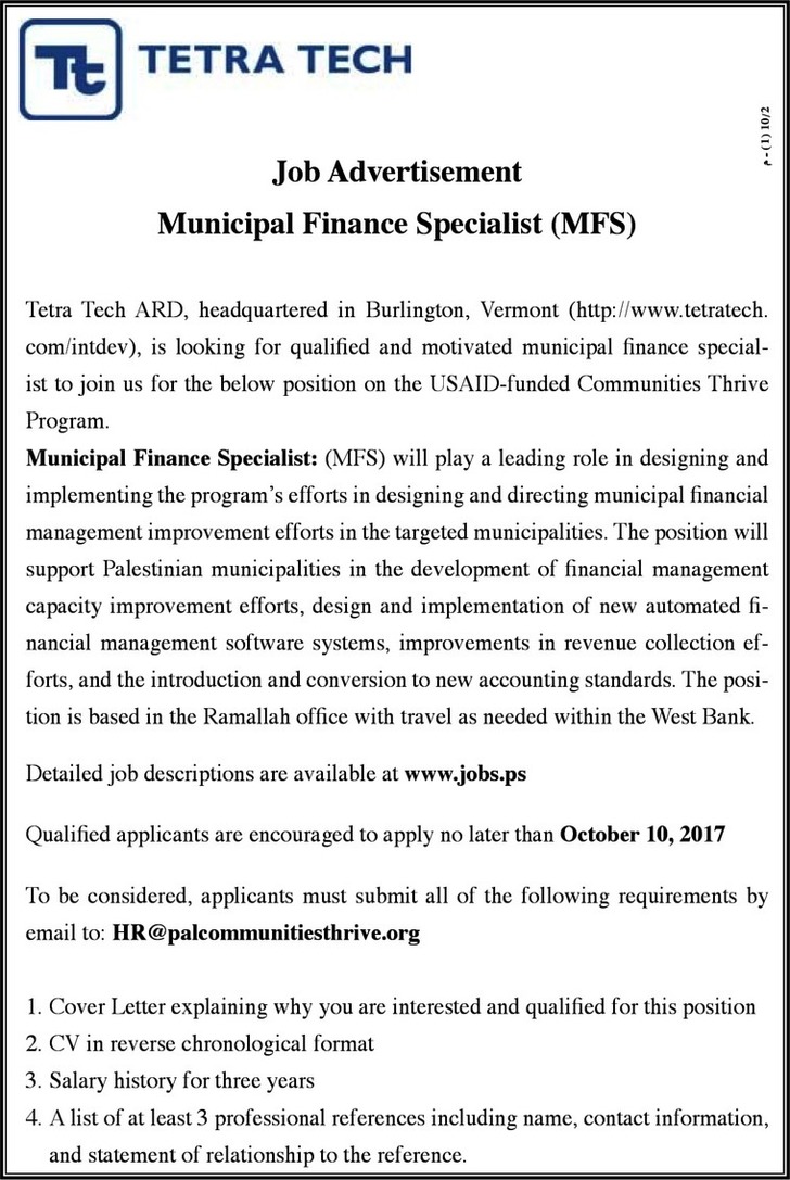Municipal Finance Specialist 