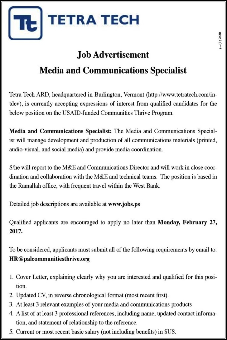 media and communications specialist
