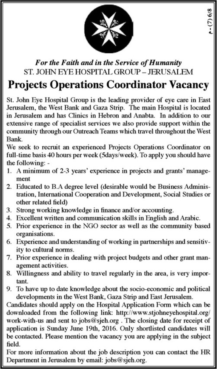 Projects Operations Coordinator 