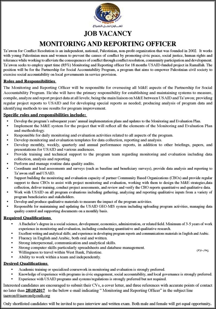  Monitoring and Reporting Officer