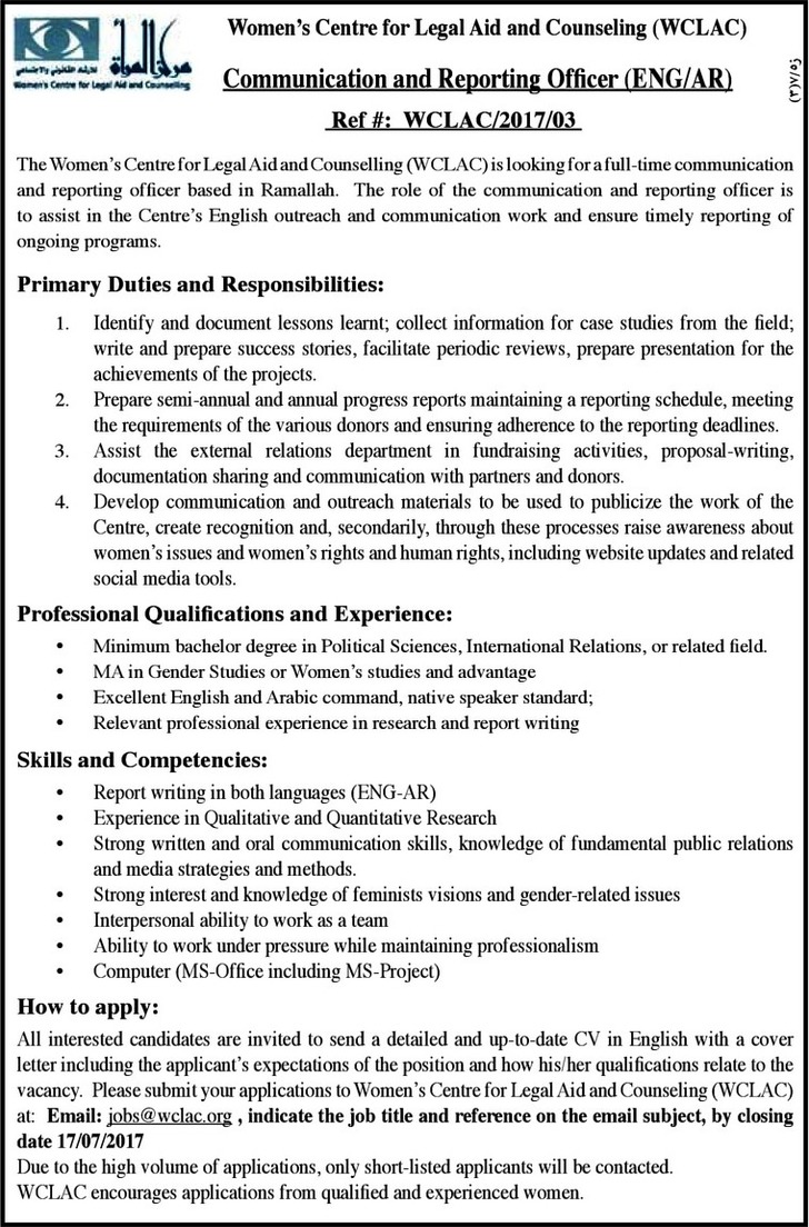 communication and reporting officer