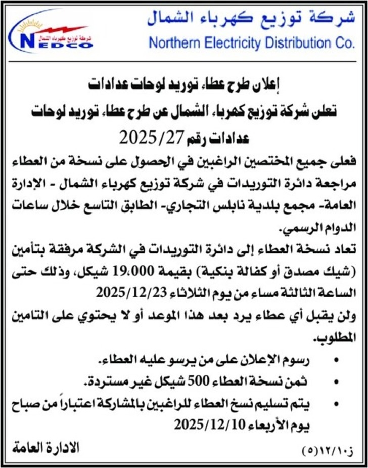 توريد لوحات عدادات 