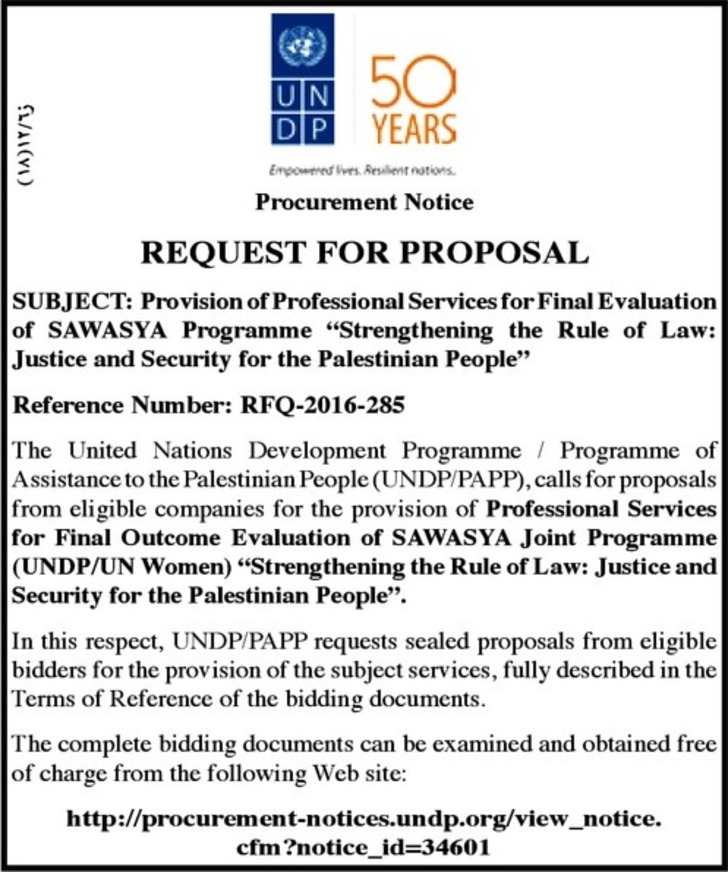 Provision of professional services for final evaluation of SAWASYA
