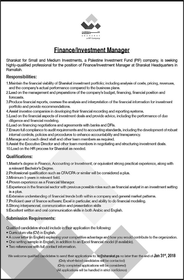finance/investment manager