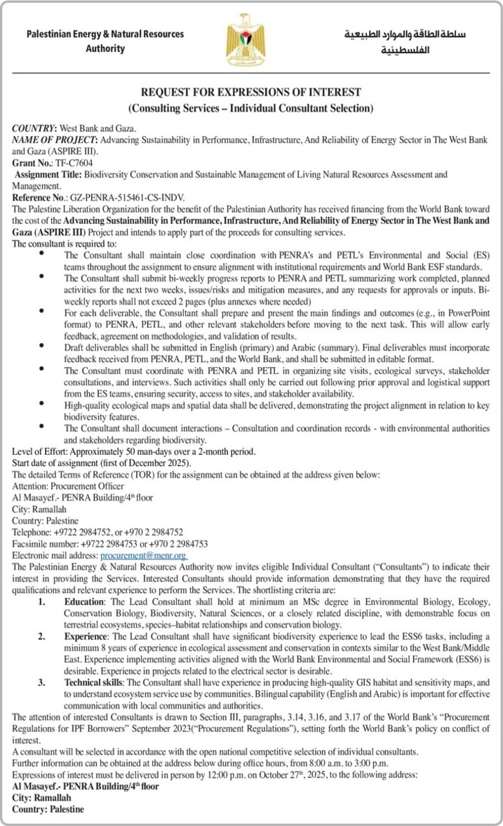 Consulting Services - Individual Consultant Selection Selection Consulting Services - Individual Consultant Selection Selection