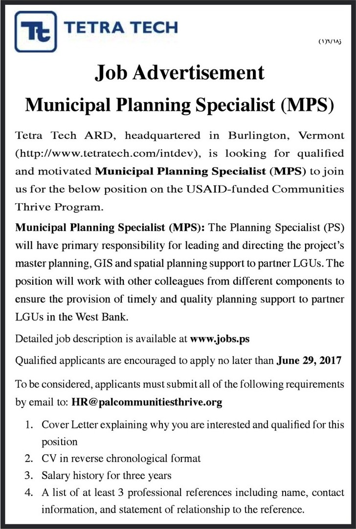 municipal planning specialist