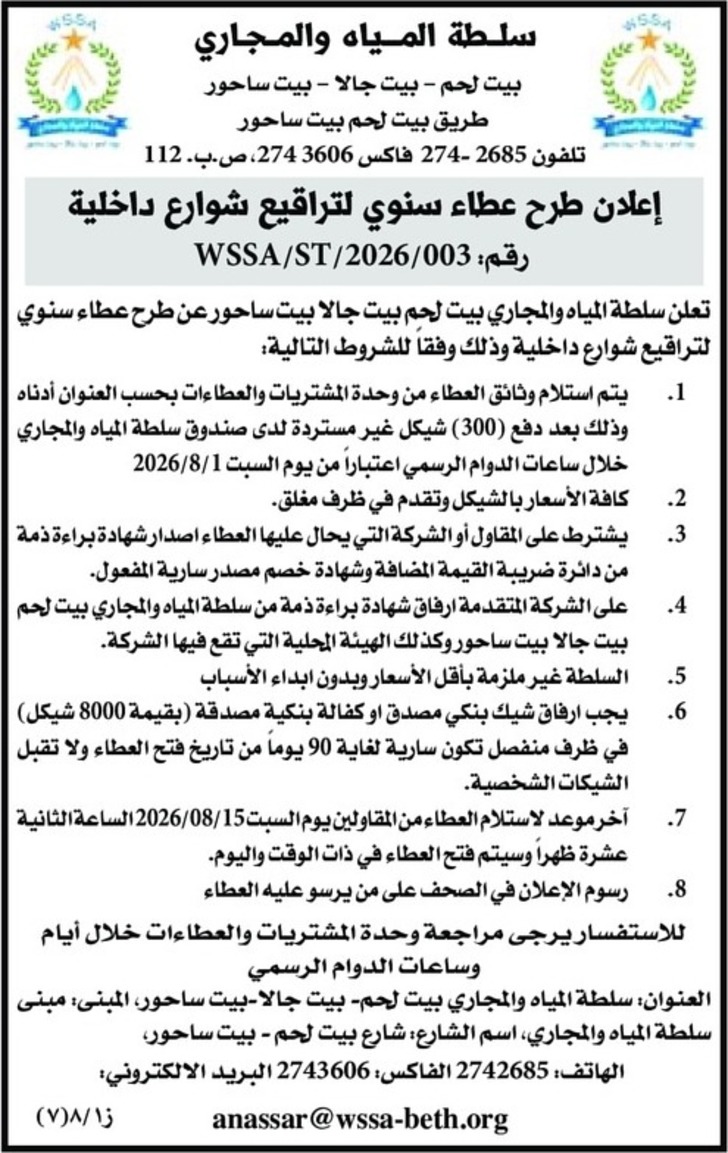 اشغال تراقيع شوارع داخلية 