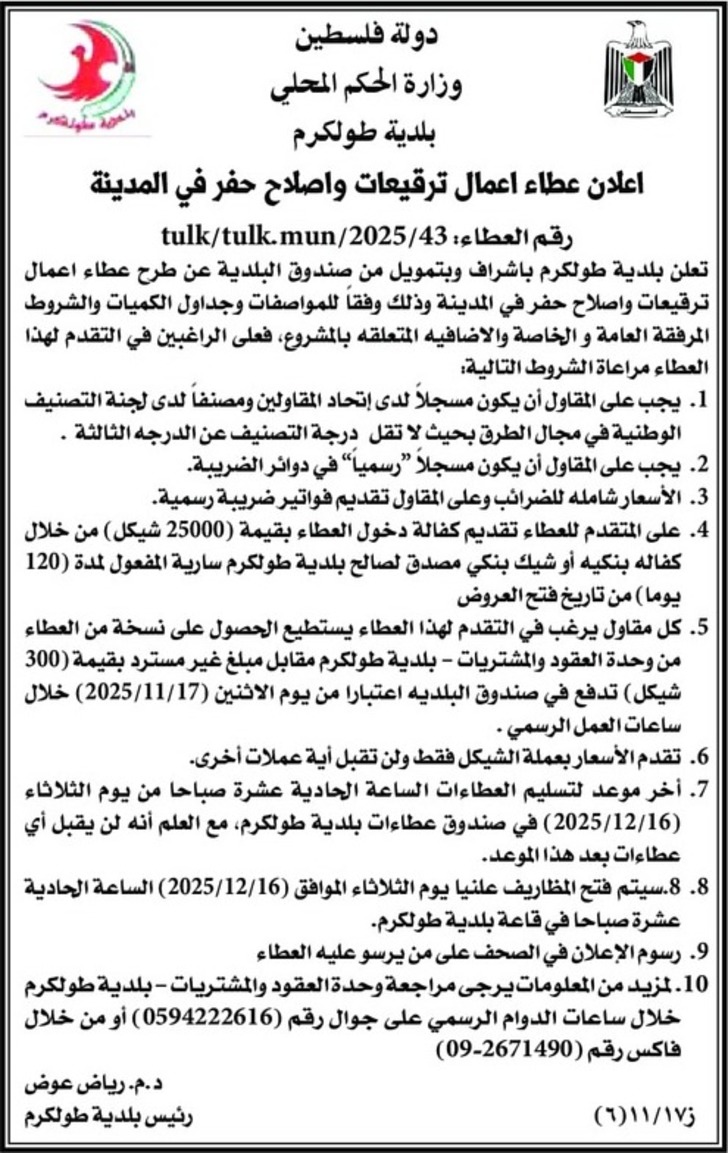 اعمال ترقيعات واصلاح حفر في المدينة