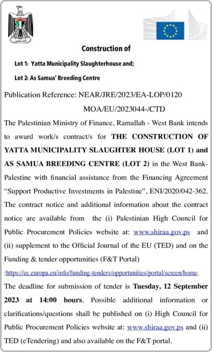 THE CONSTRUCTION OF YATTA MUNICIPALITY SLAUGHTER HOUSE ( LOT 1 ) and AS SAMUA BREEDING CENTRE ( LOT 2 ) i