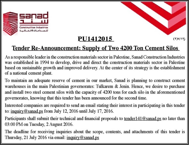 supply of two 4200 ton cement silons