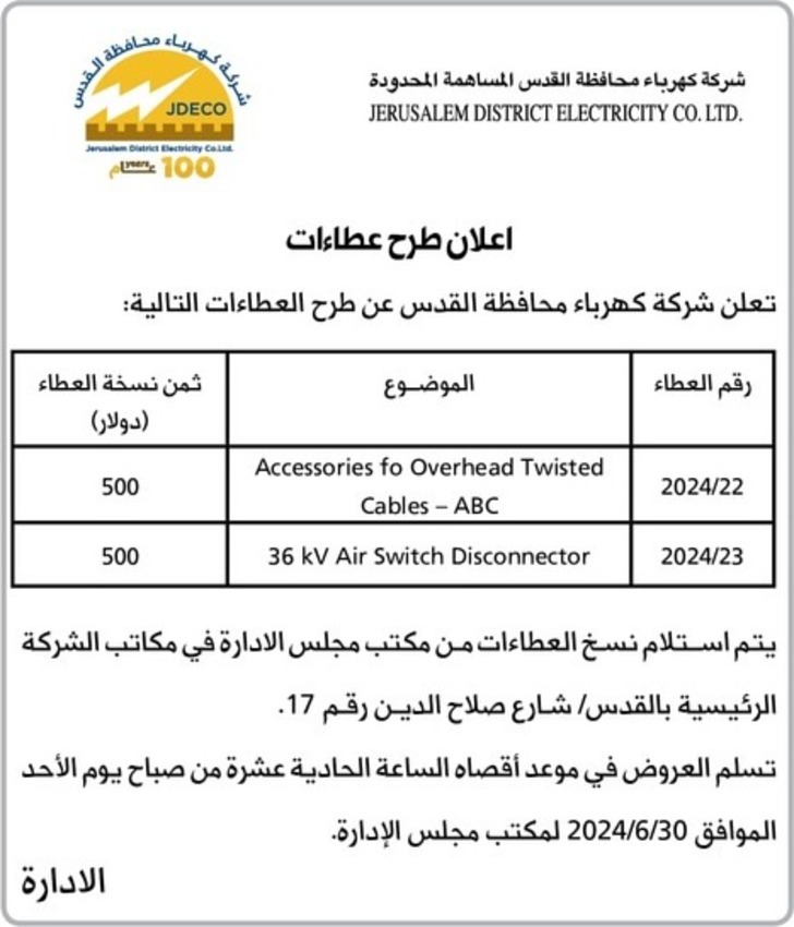 Accessories fo Overhead Twisted Cables - ABC and 36 kV Air Switch Disconnector