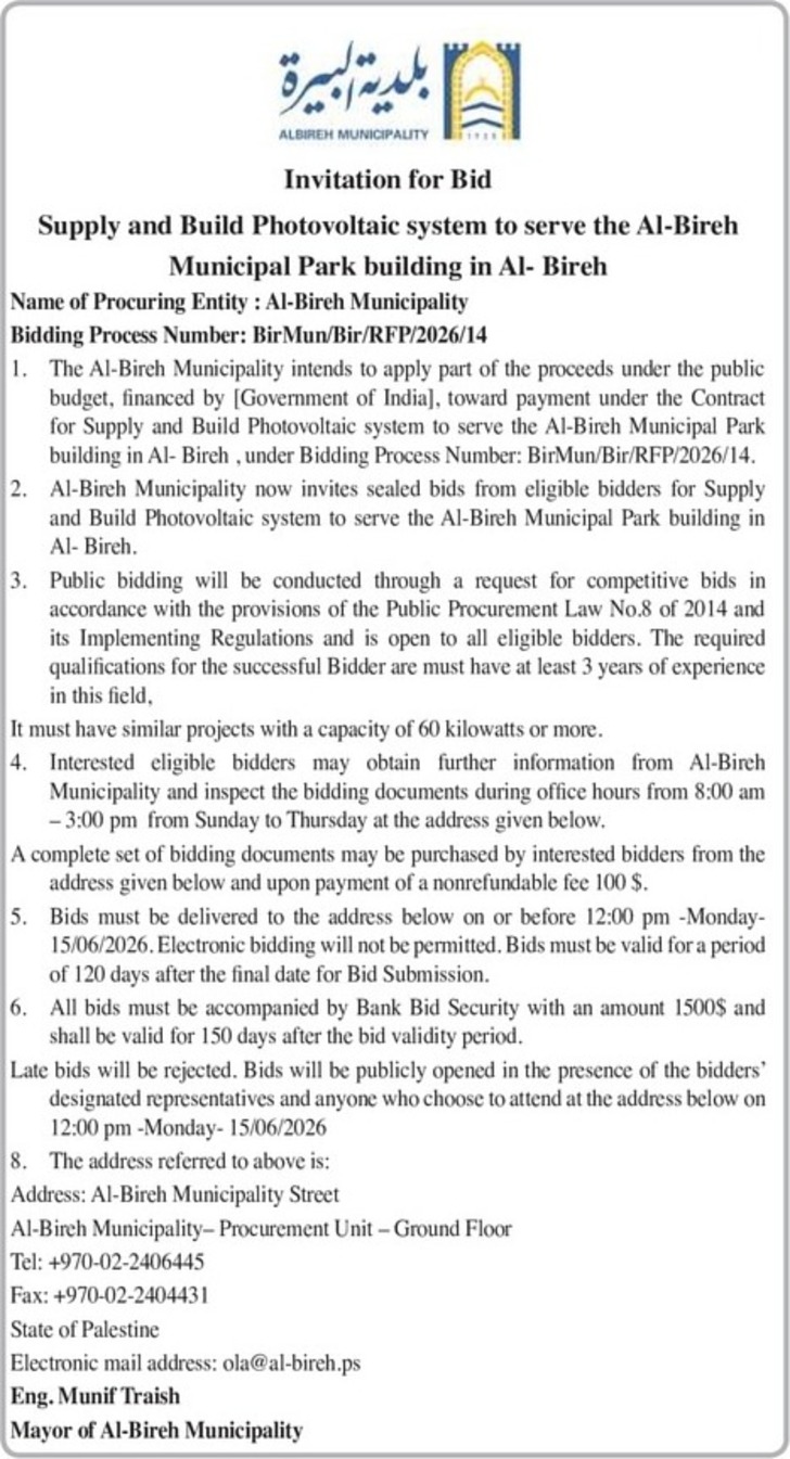 Supply and Build Photovoltaic system