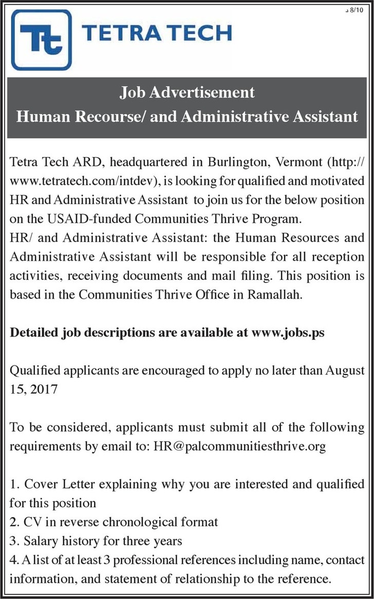 human Recourse and administrative assistant 