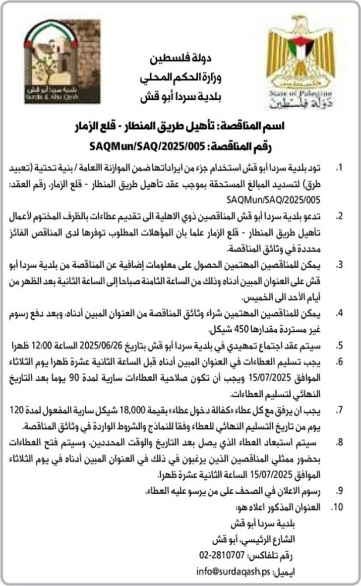 تأهيل طريق المنطار - قلع الزمار