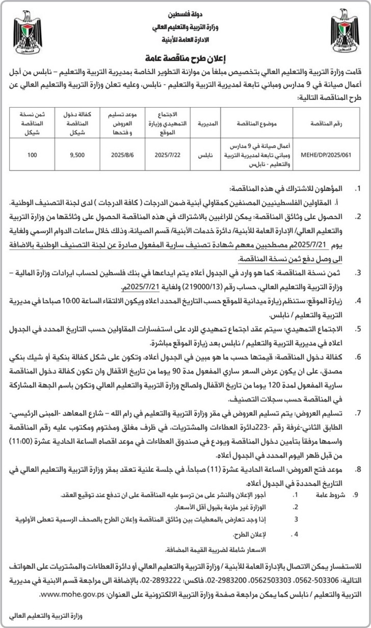 اعمال صيانة في 9 مدارس ومباني تابعة لمديرية التربية والتعليم اعمال صيانة في 9 مدارس ومباني تابعة لمديرية التربية والتعليم