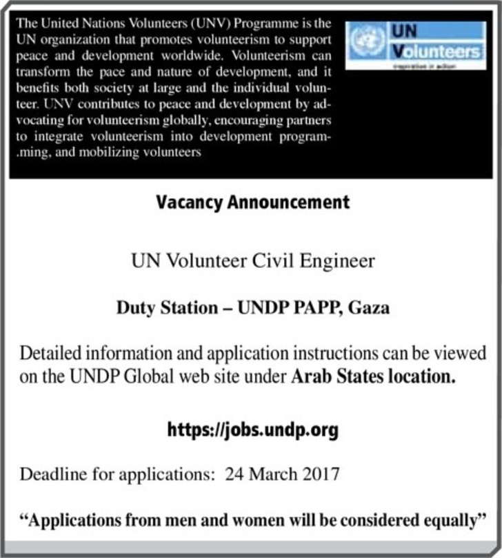 UN Volunteer Civil Engineer