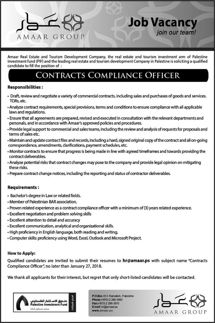 contracts compliance officer 