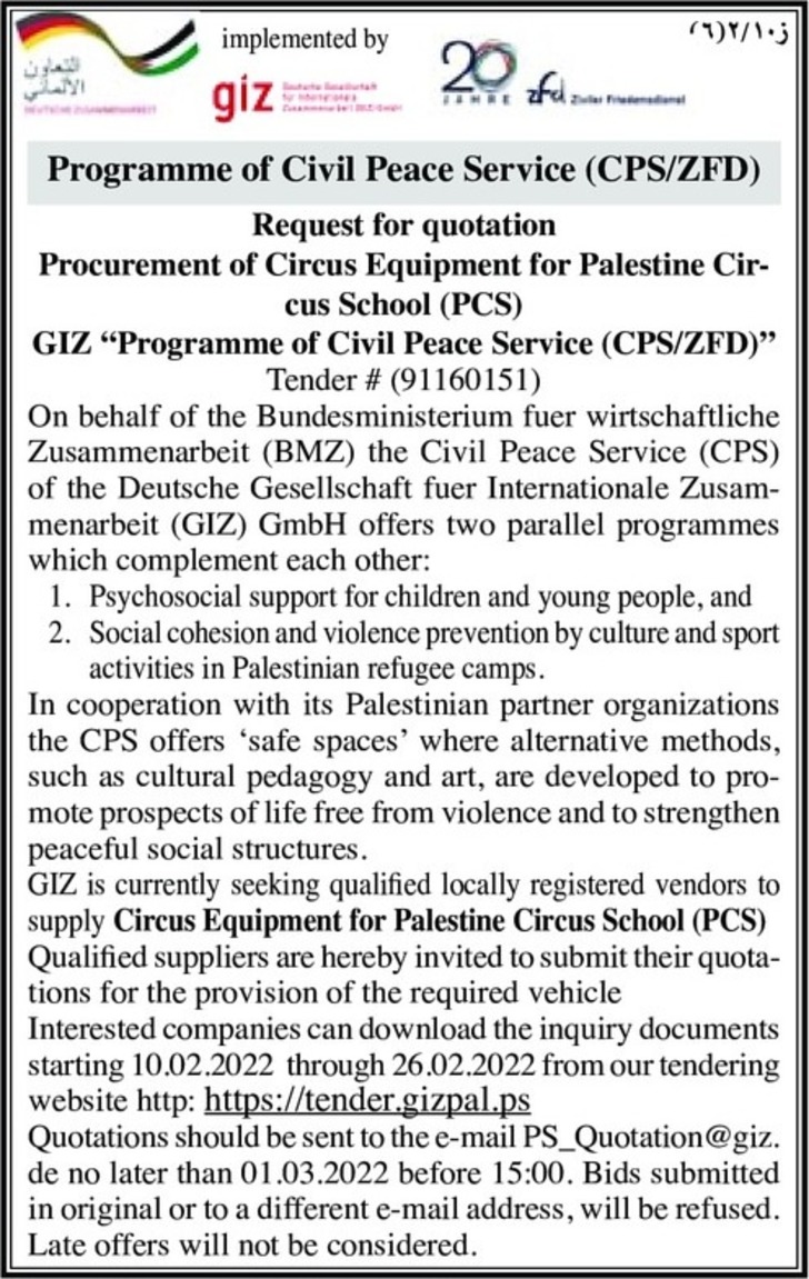 Procurement of Circus Equipment 