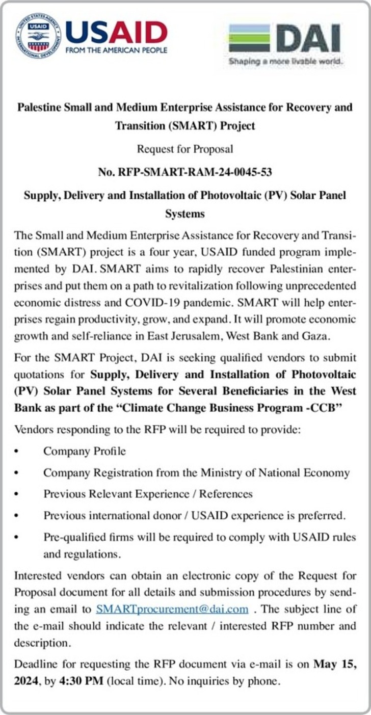 Supply , Delivery and Installation of Photovoltaic ( PV ) Solar Panel