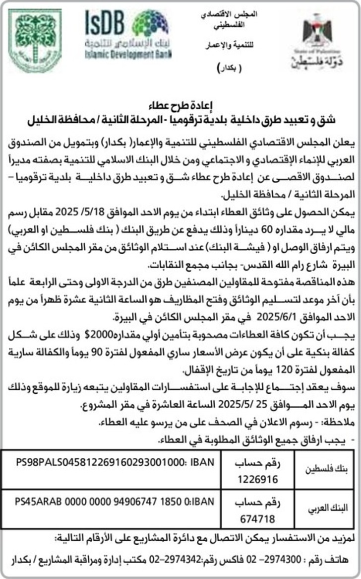 شق وتعبيد طرق داخلية بلدية ترقوميا شق وتعبيد طرق داخلية بلدية ترقوميا