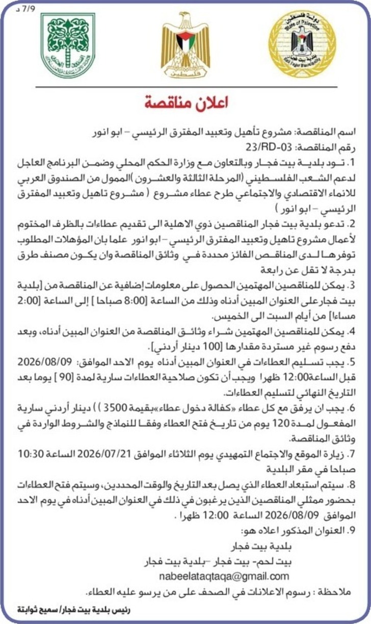 تأهيل وتعبيد المفترق الرئيسي - ابو انور تأهيل وتعبيد المفترق الرئيسي - ابو انور
