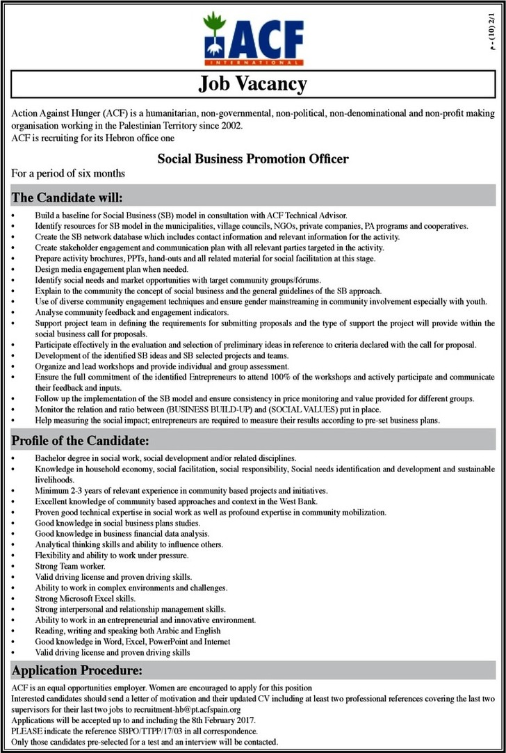 Social Business Promotion Officer