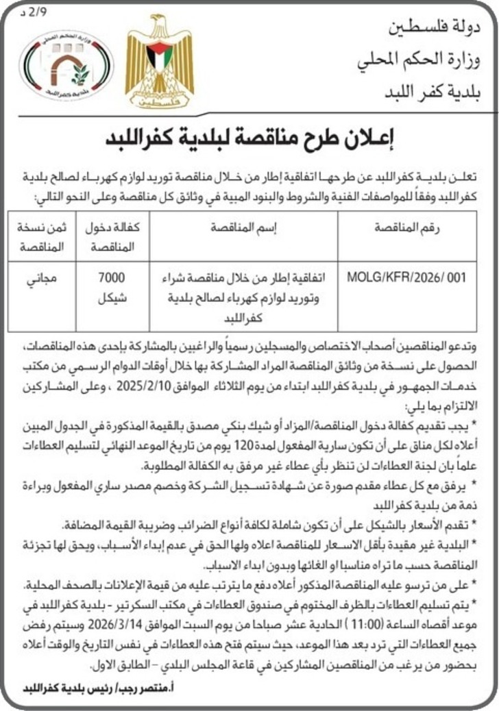 شراء وتوريد ( لوازم كهرباء )