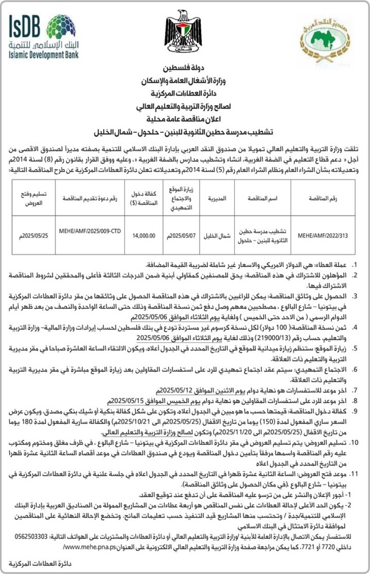 تشطيب مدرسة حطين الثانوية للبنين تشطيب مدرسة حطين الثانوية للبنين