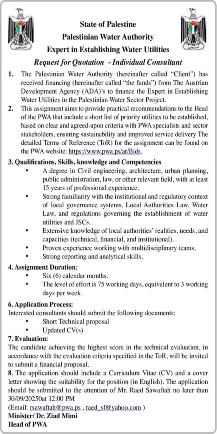 Expert in Establishing Water Utilities