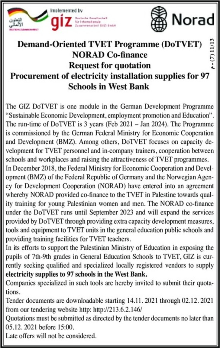 Procurement of electricity installation supplies for 97 Schools