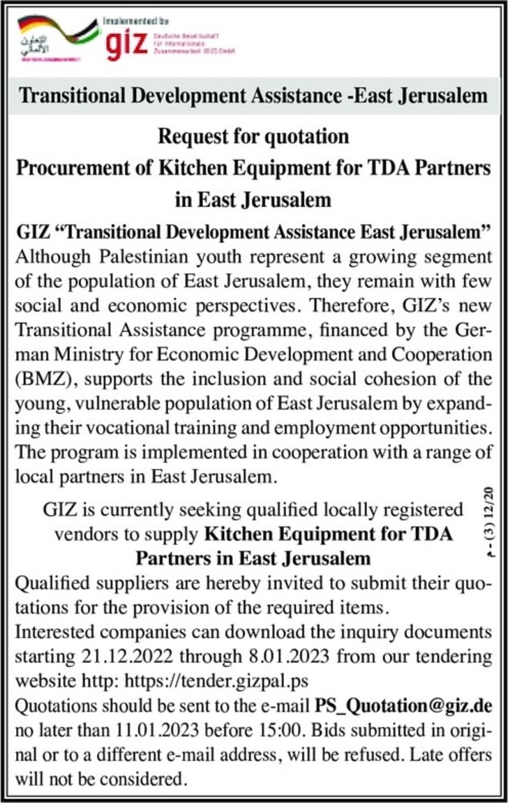 procurement of kitchen equipment 