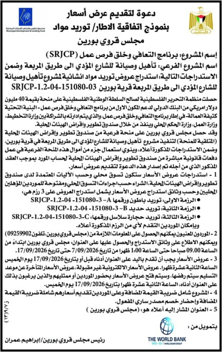  تأهيل وصيانة للشارع المؤدي الى طريق المربعة 