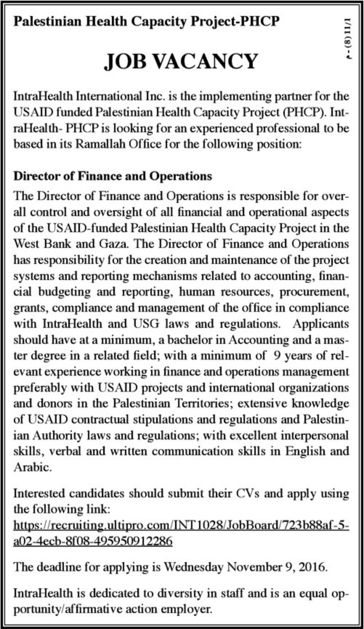 director of finance and operations