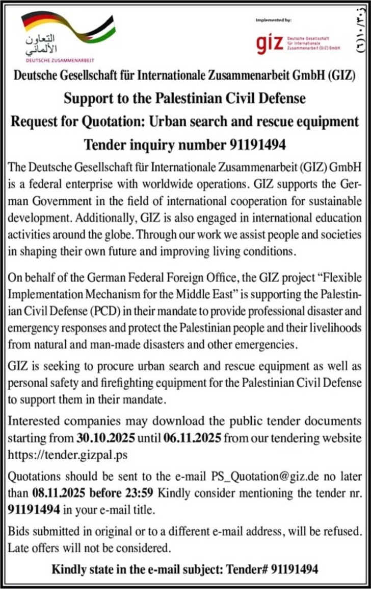 Procurement of urban search and rescue equipment Procurement of urban search and rescue equipment