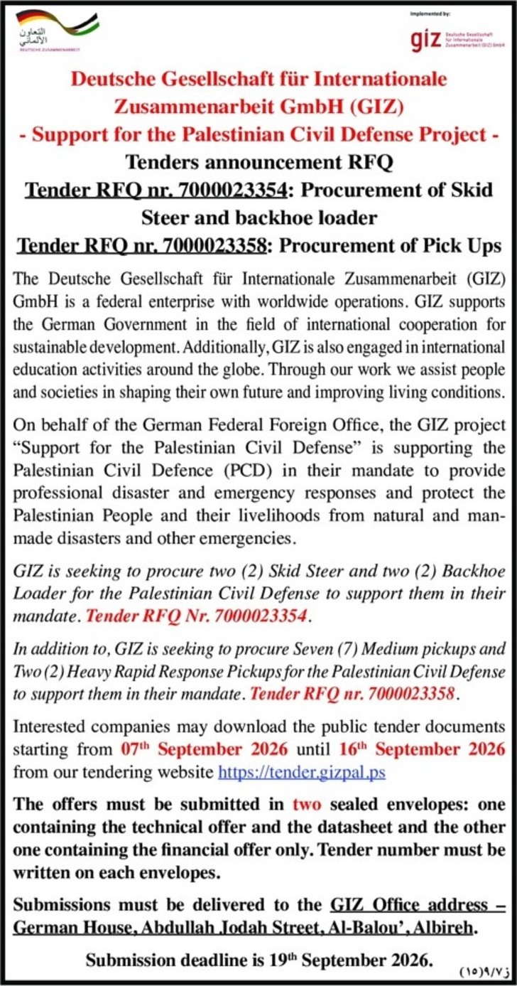 Procurement of Skid Steer and backhoe loader