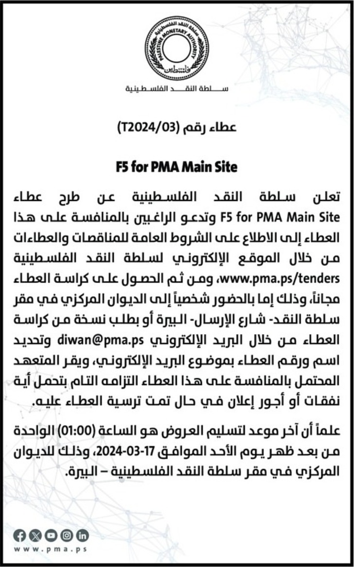 F5 for PMA Main Site